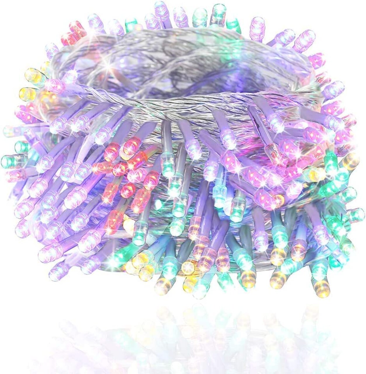 FULLBELL Easter Decorations, Easter Lights 66 FT 200 LED Spring Deco for Indoor Outdoor Backyard Tree Party Cafe Patio Home Room Festival Chirstmas (Transparent Wire-Multi Color)